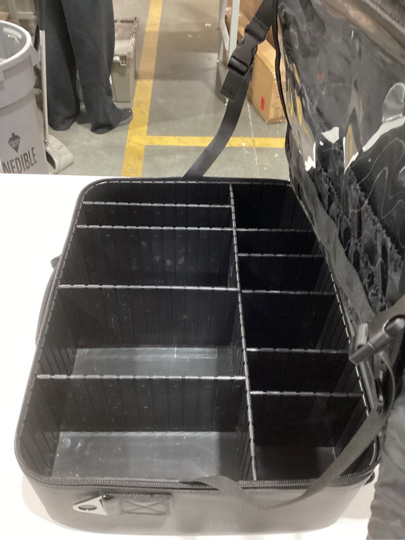Condition photo showing As Is for Relavel Extra Large Makeup Case with Plastic Dividers Washable and Easy to Clean, Travel Makeup Trai