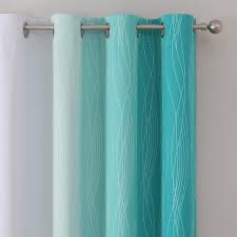 Estelar Textiler Teal and Grayish White Blackout Curtains 108 Inches Long, Thermal Insulated Drapes 