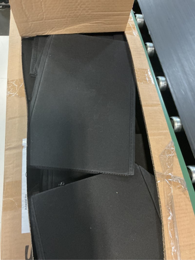Condition photo showing As Is for songmics dresser for bedroom, chest of drawers, steel, mdf, 4 non-woven fabric drawers, storage organizer unit, closet, entryway, ink black and ebony black ulgs314b01s ink black + ebony black 11.8"d x 15.6"w x 37.5"h (4 drawers)