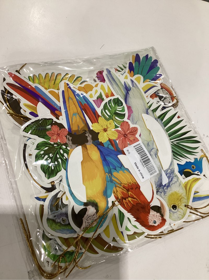 12 pcs tropical birds honeycomb hanging parrot paper cutouts hawaiian summer beach luau party hangin