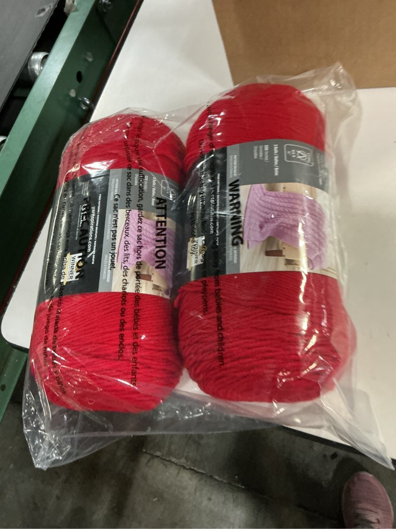 Condition photo showing New/Like New for red heart super saver jumbo yarn-cherry red