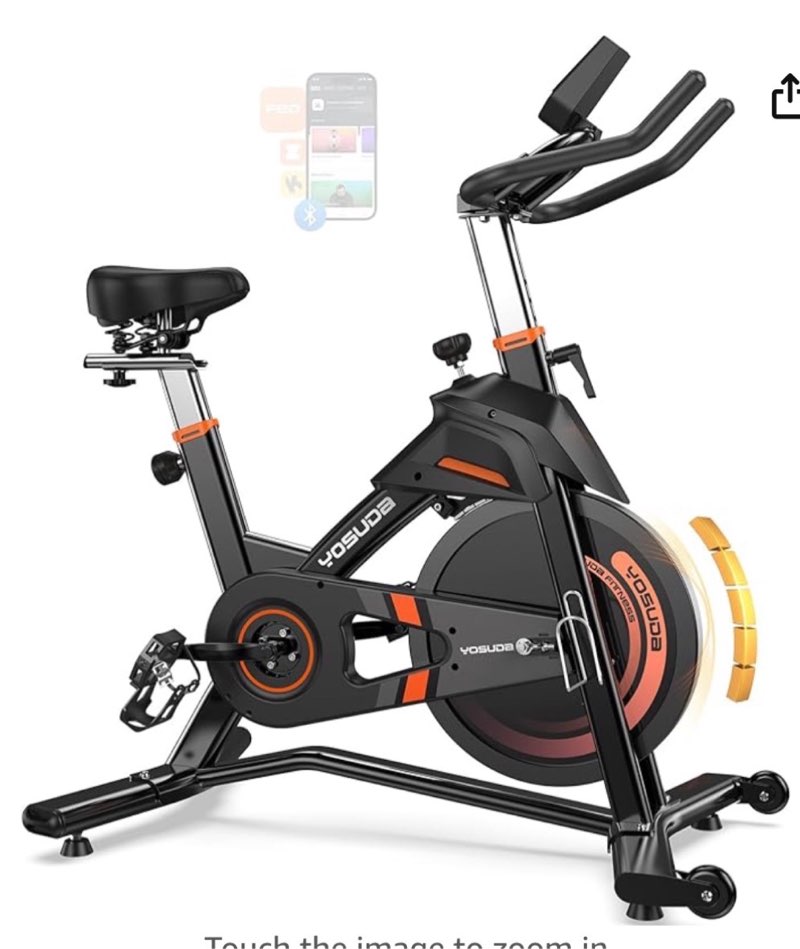yosuda magnetic exercise bike,stationary bikes for home with exclusive app, 400 lbs weight capacity & 50 lbs flywheel, indoor cycling bike with tablet holder & adjustable seat and handlebars
