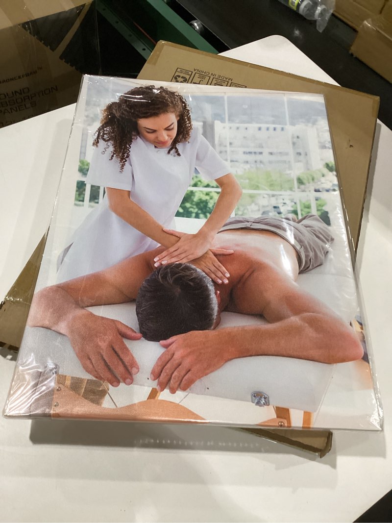 Condition photo showing Good Condition for ARNLRDYA Canvas Printing Massage Wall Art Relaxing Body Wall Decor Spa Salon Picture Beauty Salon Painting for Bathroom Decoration Poster with Frames Ready to Hang(48''Wx22''H) 48"L x 22"W Artwork-14