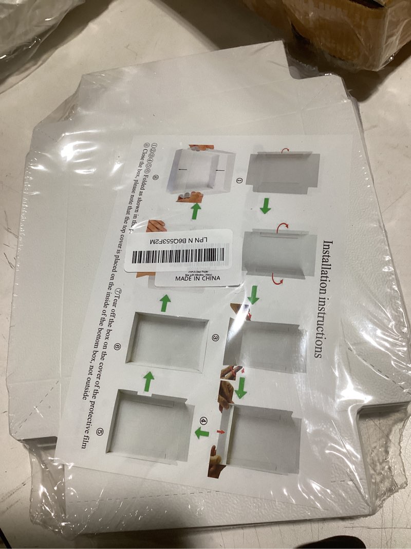 Condition photo showing Good Condition for 25pcs 6" x 6" x 1 ¼" clear white cookie boxes with full window, bakery macaron boxes ores boxes cakesicle boxes chocolate bomb boxes 25 white