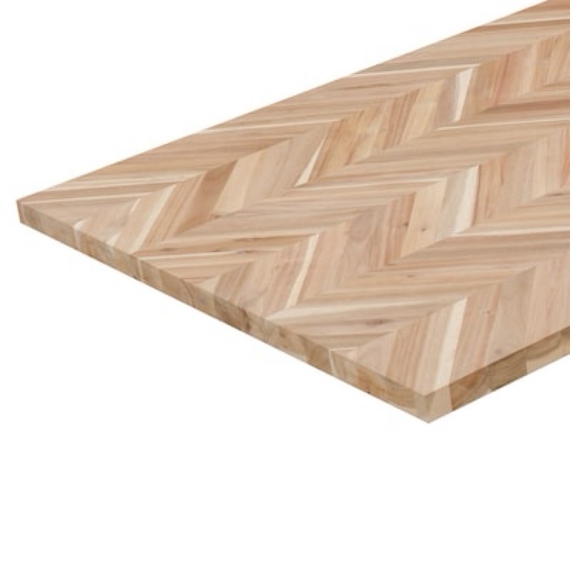 allen + roth natural grain 6-ft x 39-in x 1.5-in chevron acacia wood butcher block countertop