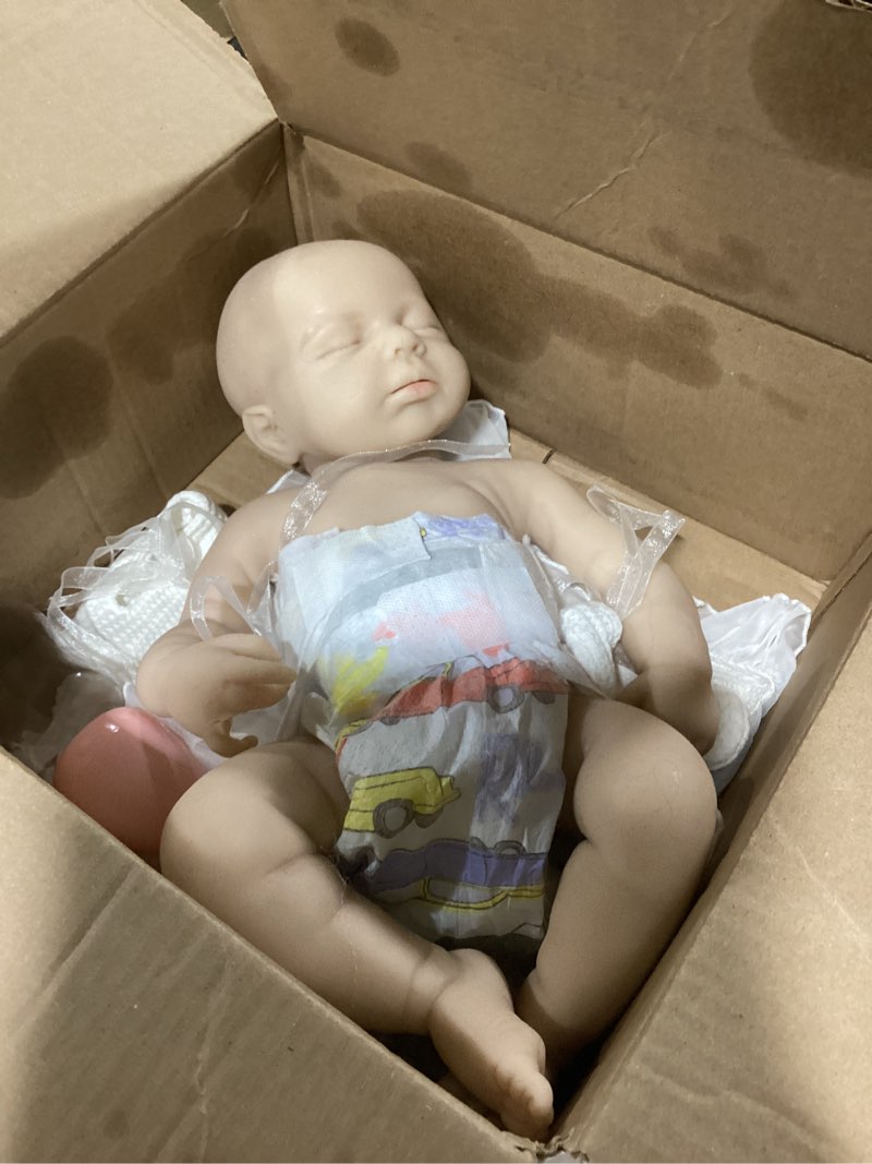 Condition photo showing Good Condition for OtardDolls Realistic Newborn Doll 18 Inch Reborn Baby Dolls Full Silicone Soft Body Real Life Washable Baby Dolls with Clothes and Bottles for Kids