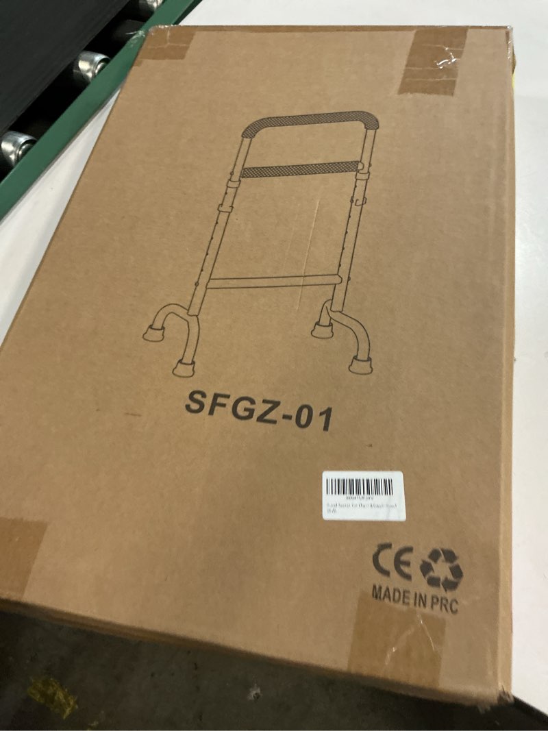 Condition photo showing New/Like New for stand assist for elderly couch & chair riser - heavy-duty steel frame, adjustable standing aid device for seniors, supports 450lbs, non-slip black mobility helper