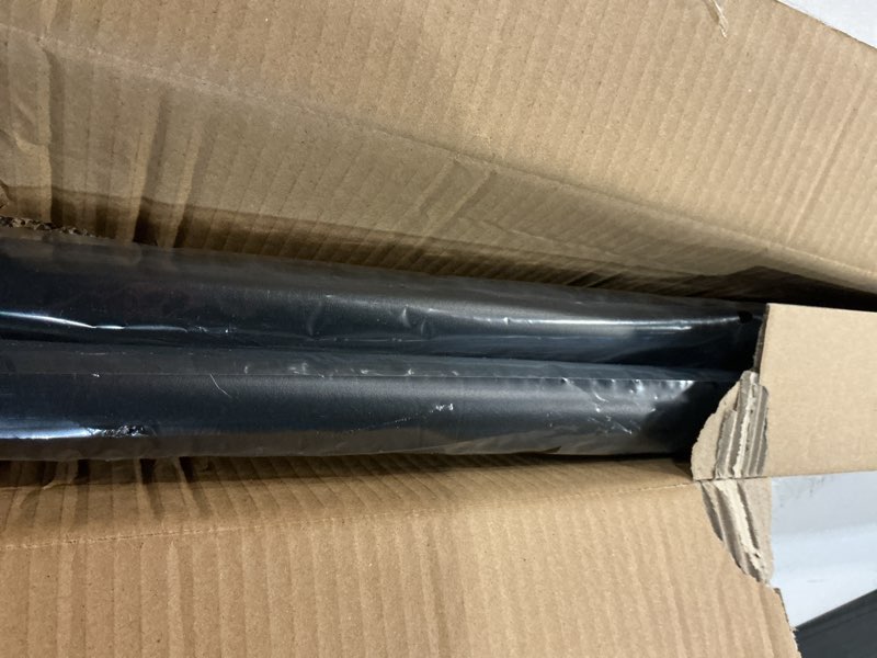 Condition photo showing As Is for Tension Curtain Rod by EZFurni,42-123 Inches,Heavy Duty Tension Rods for Windows,No Drilling Adjustable Curtain Rod for Patio,Hold Up Blackout Curtains and Non Slip,Black Black 42-123 inch 1Set
