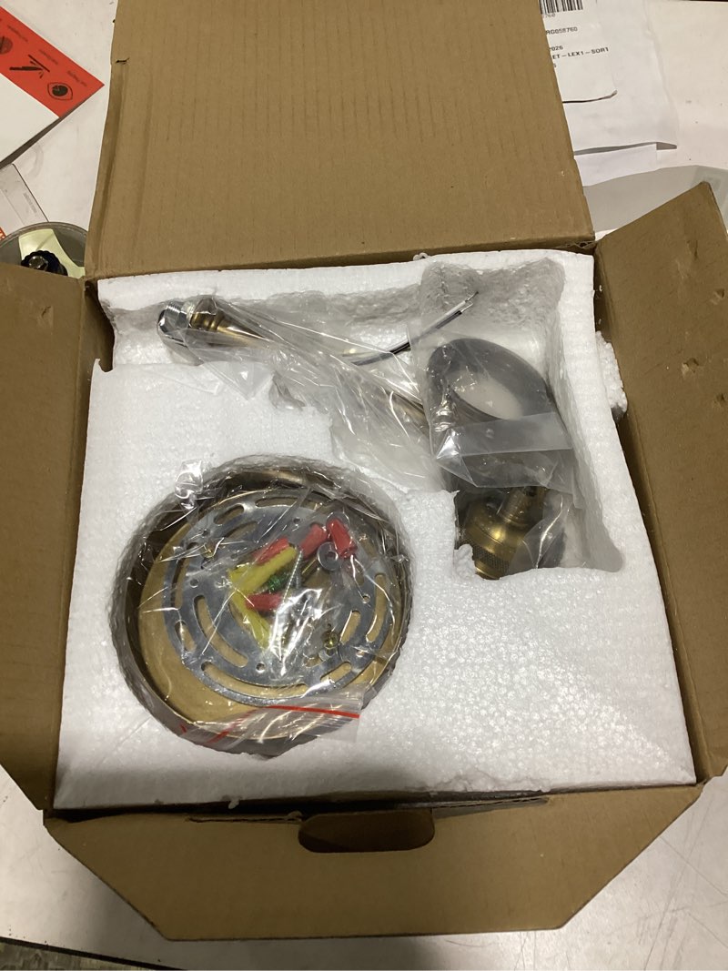 Condition photo showing Good Condition for Yosoan Antique Brass Indoor Wall Sconce, 1-Light Modern Vanity Light Vintage Industrial Single Lamp Hardwired Clear Striped Bowl Glass Shade for Living Room Kitchen Bedroom Home Decor(Antique)