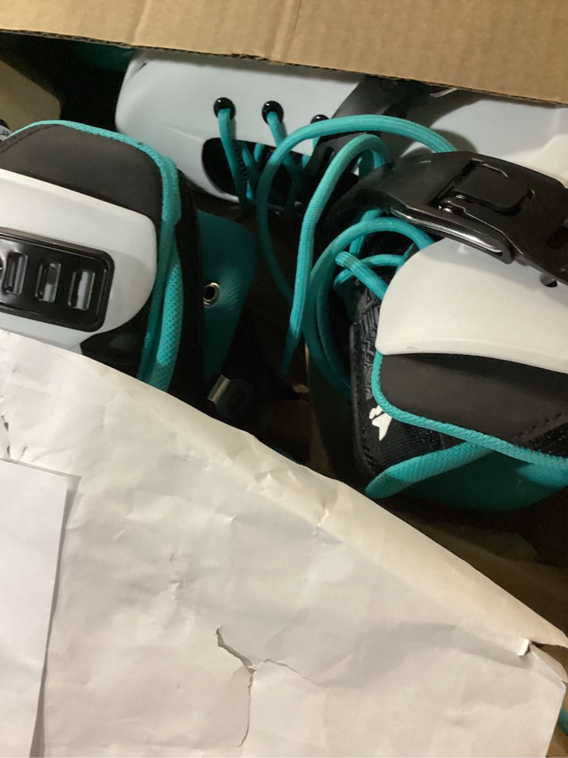 Condition photo showing Good Condition for rollerblade lightning women's urban inline skate, white and aqua white/aqua 5
