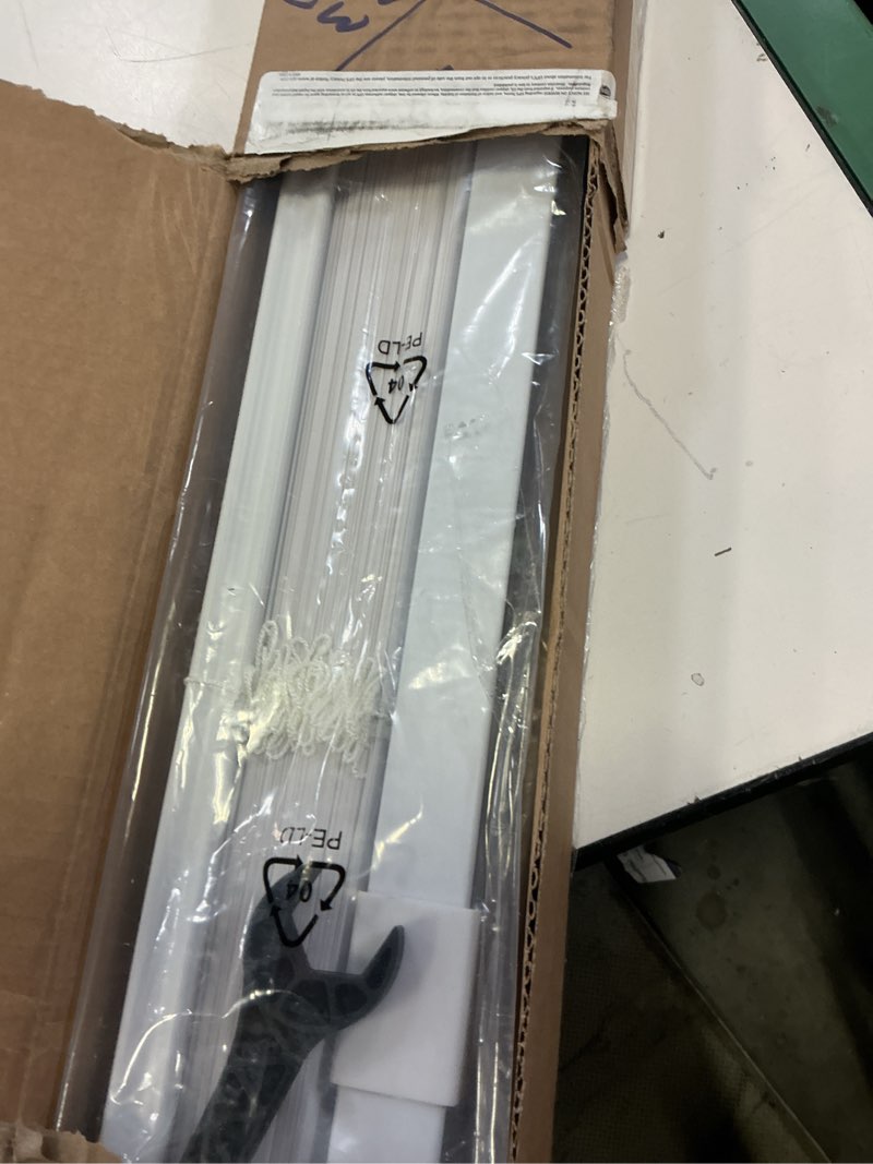 Condition photo showing Good Condition for lazblinds no tools no drill 1" vinyl mini blinds, cordless blinds for windows, light filtering horizontal window blinds & shades, 30 1/2" w x 64" h, white cordless-white 30 1/2" w x 64" h