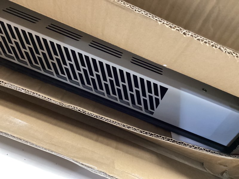 Condition photo showing As Is for Convection Heater Wifi Control, Indoor Space Heater, 1500W Electric Heating with Remote Control, Digital Display, Fast Heating, 24H Timers for Living Room, Bedroom, Office (Black W/White) Black W/ White