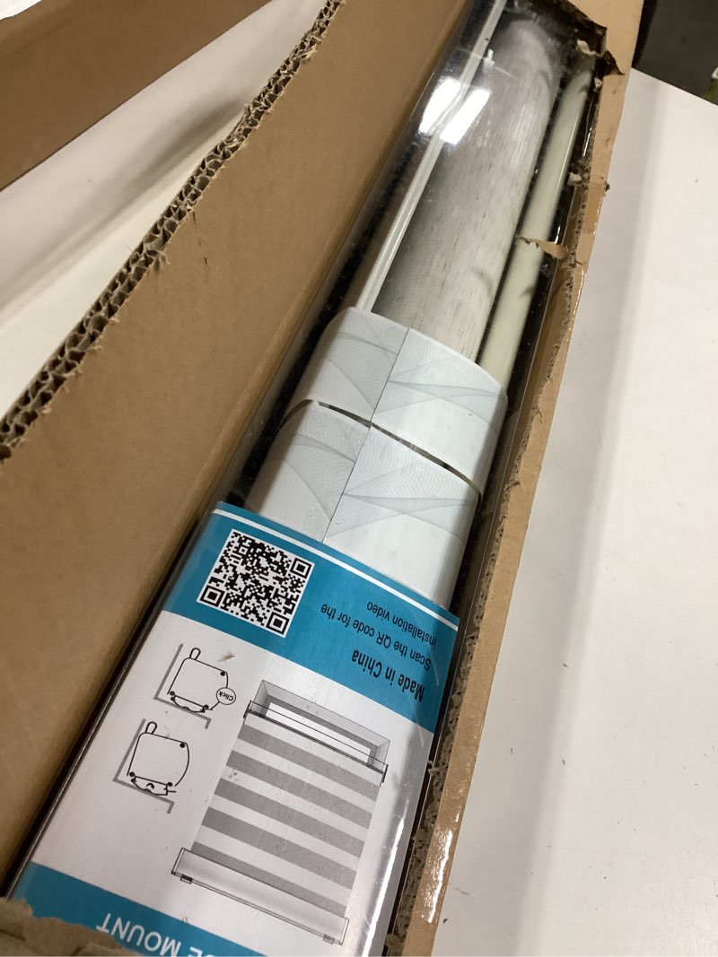 Condition photo showing Good Condition for MYshade Cordless Zebra Blinds for Windows Zebra Window Shades Dual Layer Blinds Light Filtering Day Night Blinds for Kitchen/Bedroom/Living Room/Office 30" W X 72" H(White), RBS30WT72A