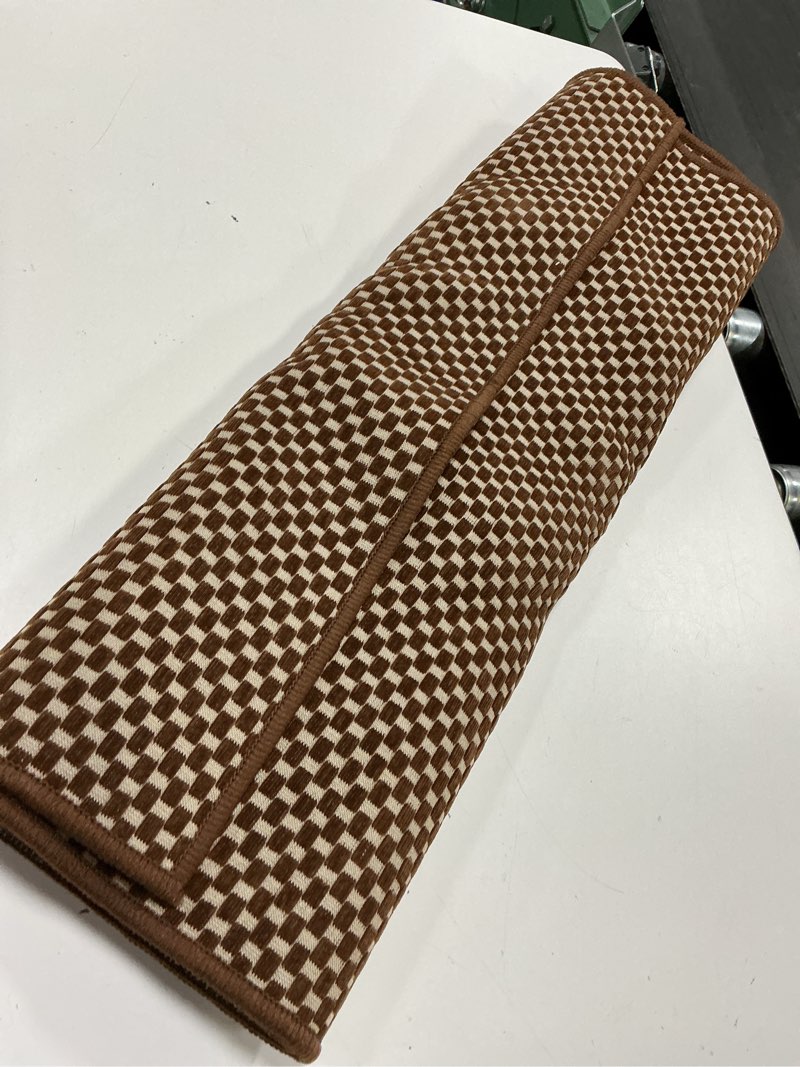 Condition photo showing Good Condition for ydkgl 2x6 ft kitchen runner rugs mat non slip woven runners for hallways washable, soft long entryway laundry hall floor runner carpet for indoor backdoor bedroom living room, dark brown/coffee dark brown/ coffee 2' x 6'