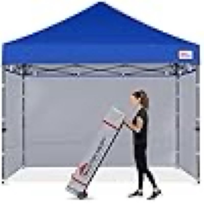 mastercanopy heavy duty pop-up canopy tent with sidewalls (10x10,blue)