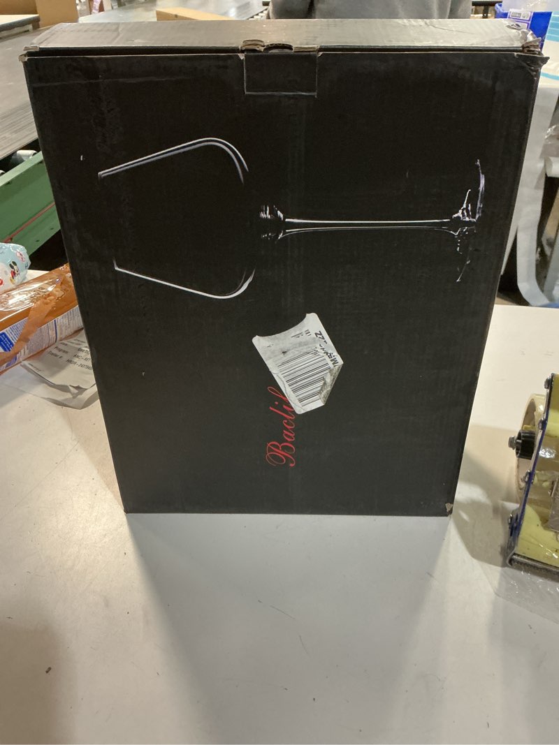 Condition photo showing New/Like New for BACLIFE Hand Blown Red Wine Glasses Set of 4 – 23 oz Burgundy Wine Glasses With Long Stem – Large Premium Crystal Wine Glass – Unique Gift for Wedding, Anniversary, Mother’s Day – Clear