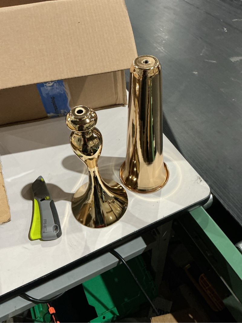 Condition photo showing Good Condition for nuptio tall gold vase for wedding table centerpiece: flower trumpet vases metal stand for golden weddings table centerpieces birthday event decorations