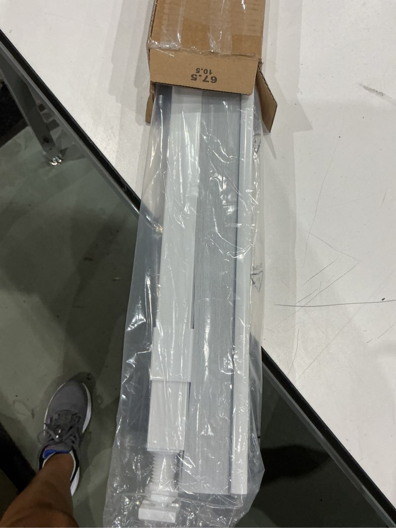 Condition photo showing As Is for lazblinds cordless cellular shades, no tools no drill blackout honeycomb shades pleated blinds for windows, 27'' w x 48'' h, silver white blackout-silver white 27'' w x 48'' h