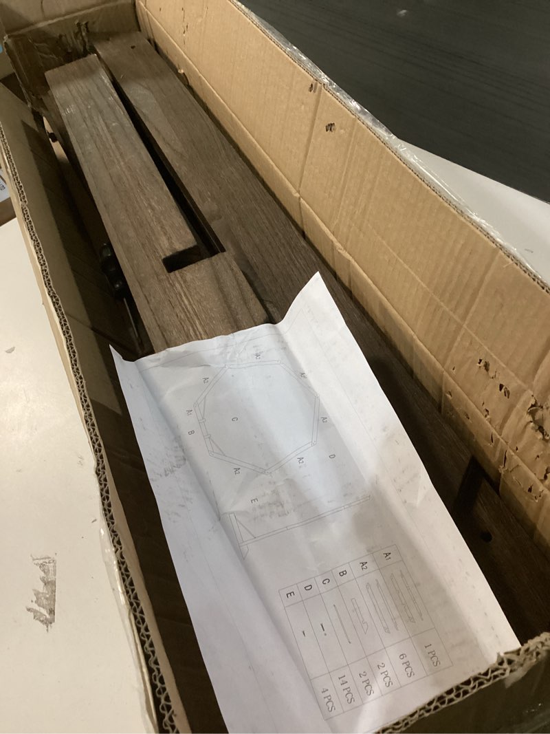 Condition photo showing As Is for 7FT Wedding Arch, Heptagonal Wood Arch for Wedding Ceremony, Arbor Backdrop Stand for Garden Parties, Indoor, Outdoor, Wooden Arbor Rustic Farmhouse Theme