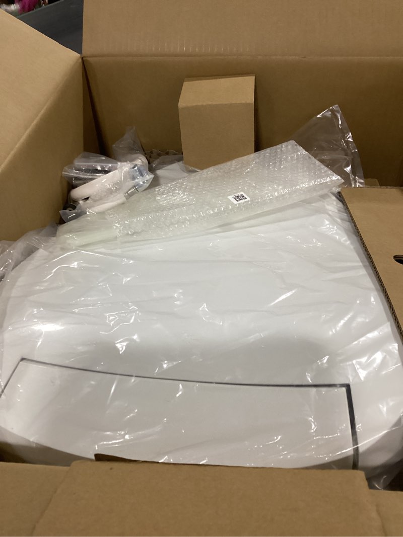 Condition photo showing New/Like New for kohler purewash e590 elongated heated bidet toilet seat, white with side panel, warm water, dryer, quiet-close lid, self-cleaning wand, adjustable water pressure and nightlight, easy installation with side panel white