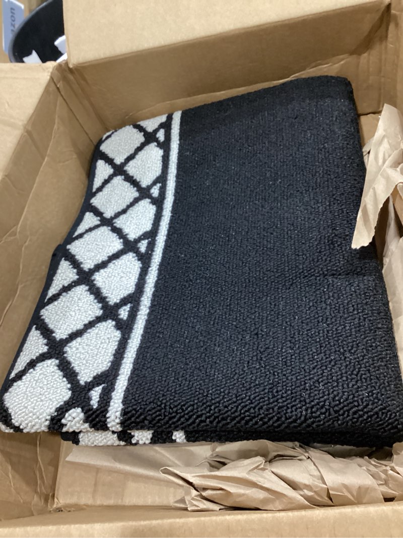 COSY HOMEER Kitchen Rugs Non Slip Washable Kitchen Mats for Floor Absorbent Kitchen for Kitchen Carpet Sink Laundry Area Rugs,Black,24\\\" x 35\\\"+24\\\" x 60\\\" 24 x 60 Inch + 24 x 35 Inch Black