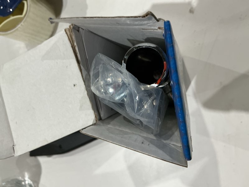 Condition photo showing As Is for dearborn push button matte black bathroom decorative sink drain