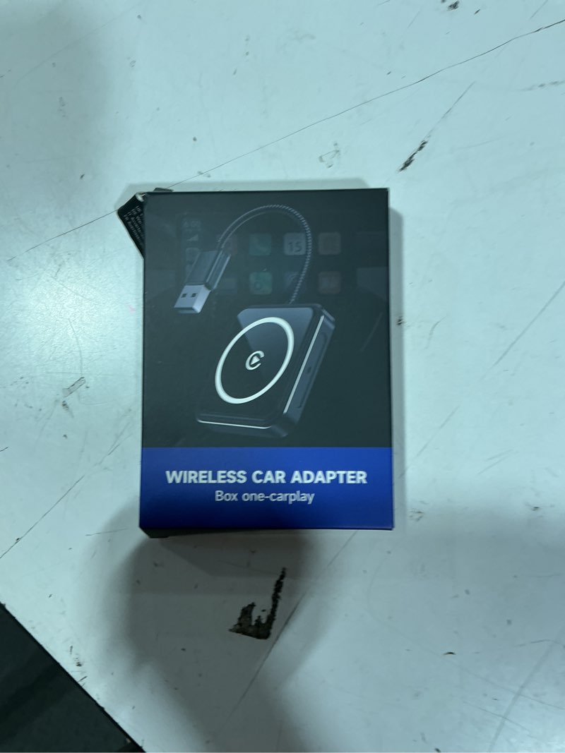 Condition photo showing New/Like New for wireless carplay adapter for iphone & android, 2-in-1 apple carplay wireless adapter, plug & play, low latency, usb-a/c, converts wired to wireless carplay (ios 10+, android 11+) bright black