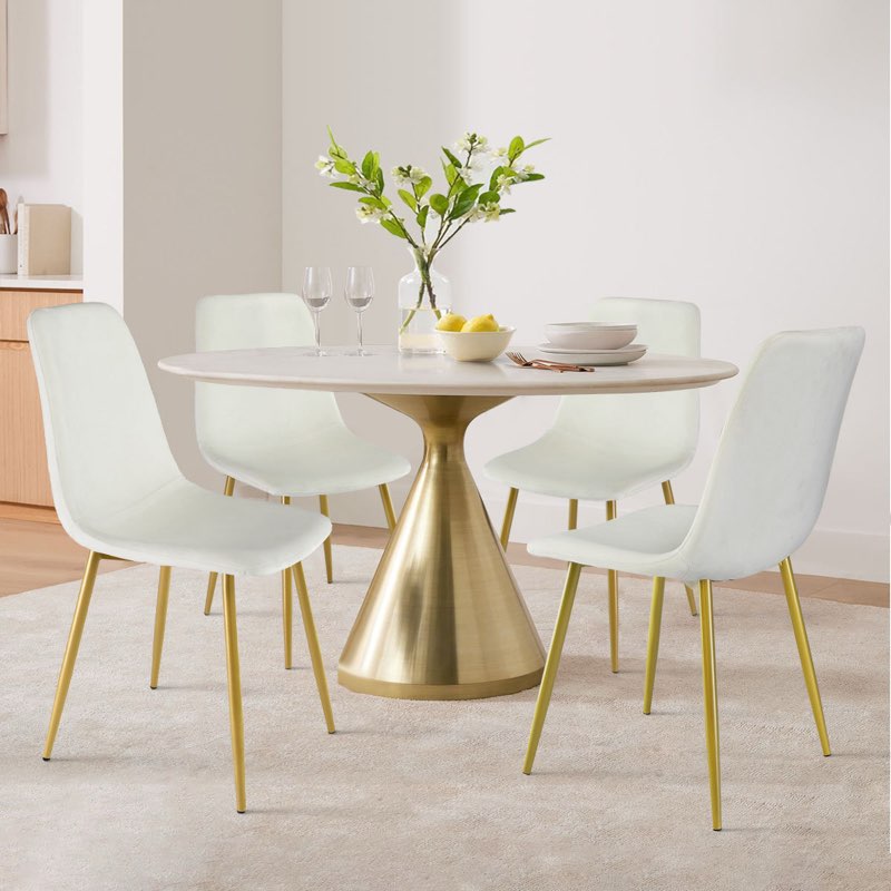 (2 boxes for pickup) Heffron 19'' H Velvet Upholstered Side Chair (Set of 4)