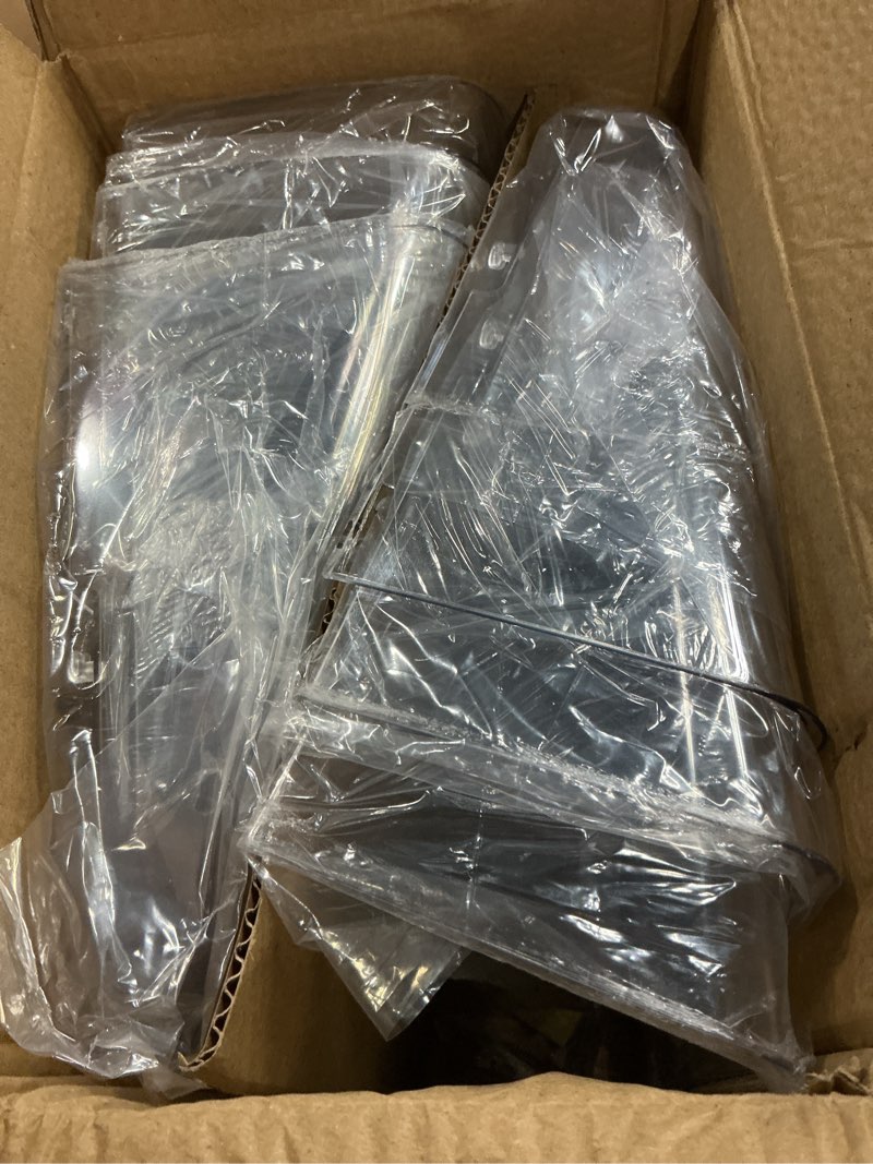 Condition photo showing New/Like New for clear acrylic single pocket, plastic hanging wall mount file holder for office home (clear, 6 pack) clear 6 pack