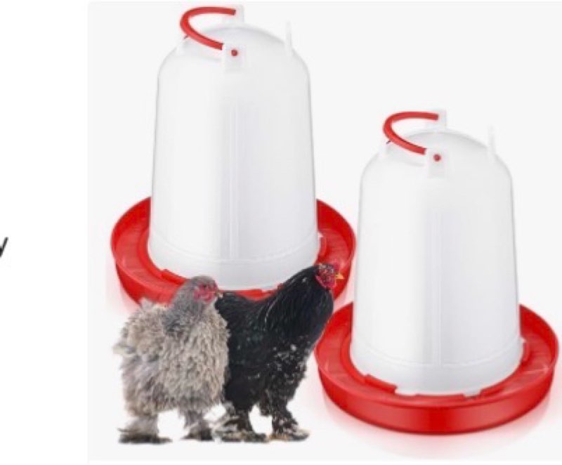 pickmesh 2 pcs 2 gallon plastic poultry drinker poultry waterer automatic chicken water feeder fed w