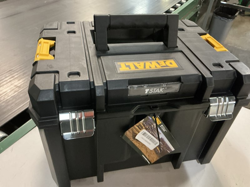 Condition photo showing Good Condition for dewalt tstak tool box, extra large design, removable tray for easy access to tools, water and debris resistant (dwst17806)