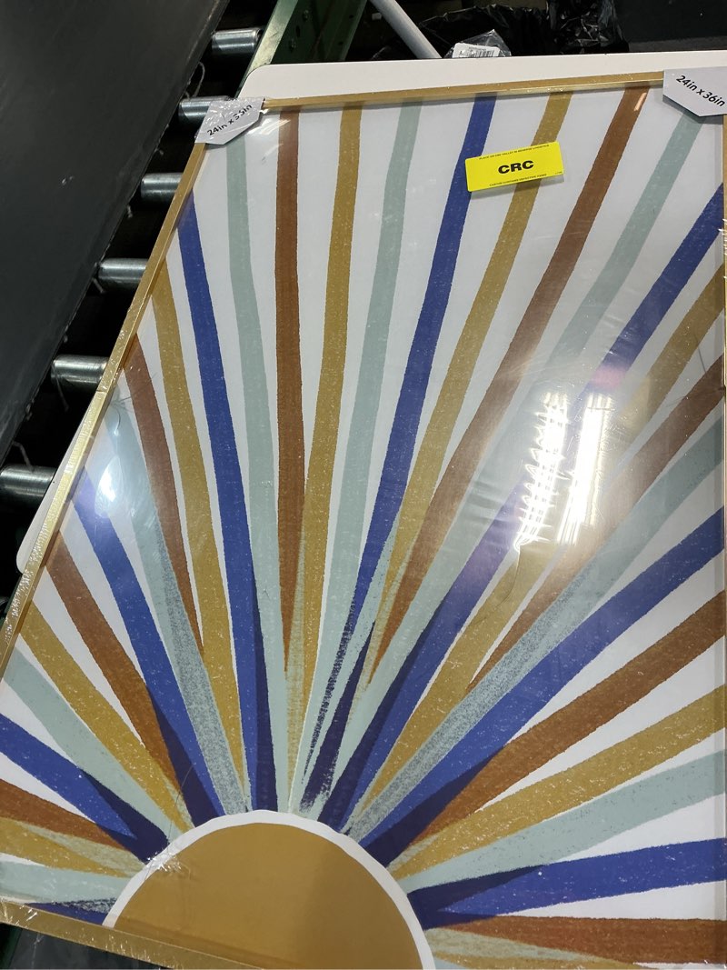 Condition photo showing As Is for 24" x 36" thin poster frame brass - room essentials™: modern wall decor, polystyrene material, sawtooth mount