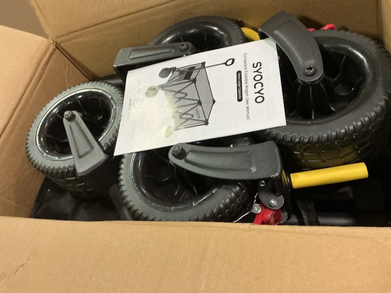 Condition photo showing Good Condition for Collapsible Wagon Carts 570LBS Weight Capacity Foldable Beach Wagon with Big All-Terrain Wheels 330L Heavy Duty Utility Carts with Cup Holders for Camping, Garden, Sports, Grocery Black