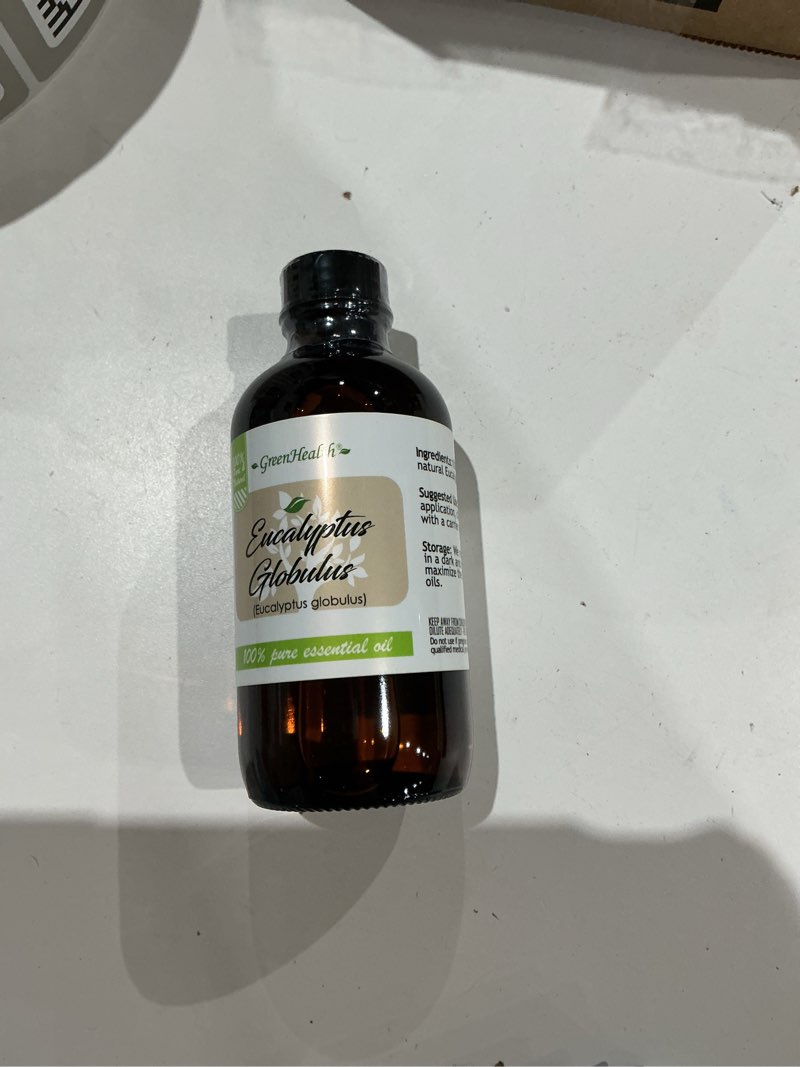 Condition photo showing Good Condition for greenhealth eucalyptus essential oil – 2 fl oz (59 ml) amber glass bottle w/glass dropper – 100% pure essential oil