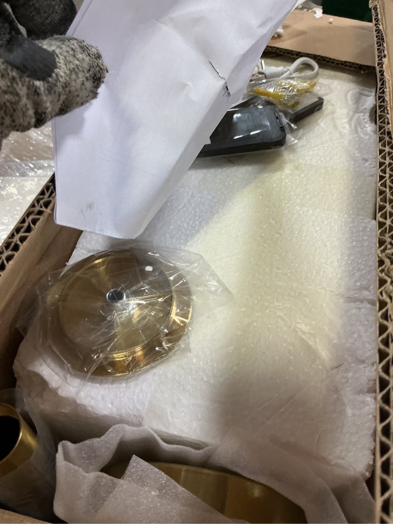 Condition photo showing New/Like New for modern ceiling lights battery operated pendant lights set of 2,gold battery chandelier with wireless remote dimmable,10 colors modes rechargeable bulb for kitchen,dining room,living room,bedroom