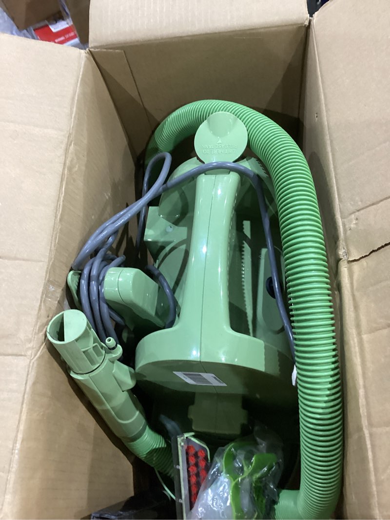 Condition photo showing As Is for bissell little green multi-purpose portable carpet and upholstery cleaner, car and auto detailer, with exclusive specialty tools, green, 1400b