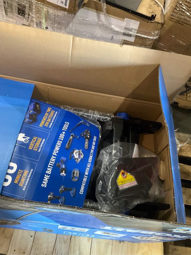 Condition photo showing As Is for kobalt 48v max 24v 21-in push mower