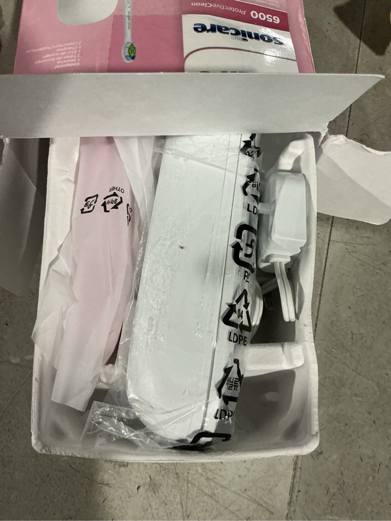 Condition photo showing Good Condition for philips sonicare protectiveclean 6100 rechargeable electric toothbrush, with pressure sensor, 3 cleaning modes, smartimer and quadpacer, 14-day battery life, travel case, pink, model hx6876/21 1 count (pack of 1) pink