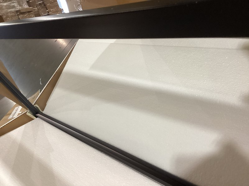 Condition photo showing Good Condition for miruo over the door mirror full length with hanging brackets, or leaning against wall mounted on wall, door, 44''x18'', black (a-mr02001-miruo_am002) 44"l x 18"w black (door mirror)