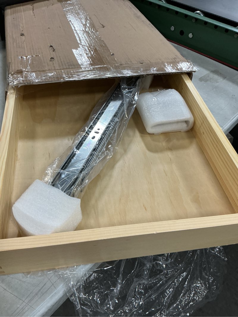 Condition photo showing Good Condition for (Similar)(Unknown size)Soft Close Slide Out Wood Drawer Organizer for Kitchen, (Cabinet Width>14.5 inches for Bottom Assembly, Width= 14 inches for Side Assembly)