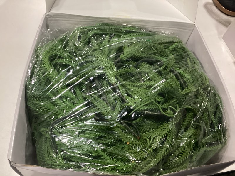 Condition photo showing Good Condition for 2pcs 9ft scented christmas norfolk pine garland real touch winter fir scent artificial pine garlands deluxe norfolk cedar garland for holiday indoor table fireplace wall mantle stair home decor 2 9ft