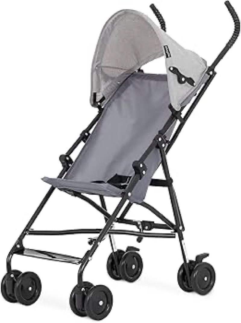 Dream On Me Aero Travel Umbrella Stroller, One-Hand Quick Fold, 3-Point Safety Harness, Dual Brakes,