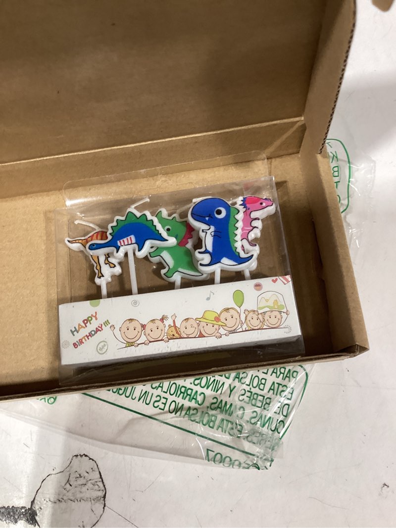 Condition photo showing Good Condition for Number 2 Dinosaur Birthday Candles Set, Dino-Themed Cake Candle 2 2.75 Inch Green with 5Pcs Dinosaur Candles for Birthday Parties Celebration Dino 2