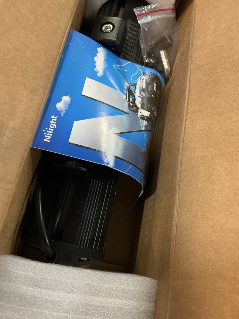 Condition photo showing As Is for nilight - zh084 led light bar 12inch 72w spot flood combo led off road lights 12v 5pin rocker switch wiring harness kit- one lead, 2 years warranty 12 inch 72w light+ wiring harness