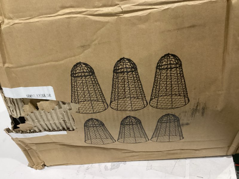 Condition photo showing Good Condition for bell shaped metal mesh garden cloches set of 6