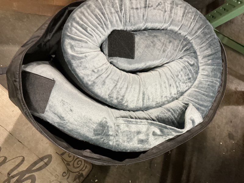 Condition photo showing Good Condition for Sleeping Pad,3-inch Thick Memory Foam Camping Mattress,Portable Roll-Up Mat for Car/Tent/Floor/Cot/Travel,Comfortable Pad for Guests Sleepover Blue Cot:72*24*3"