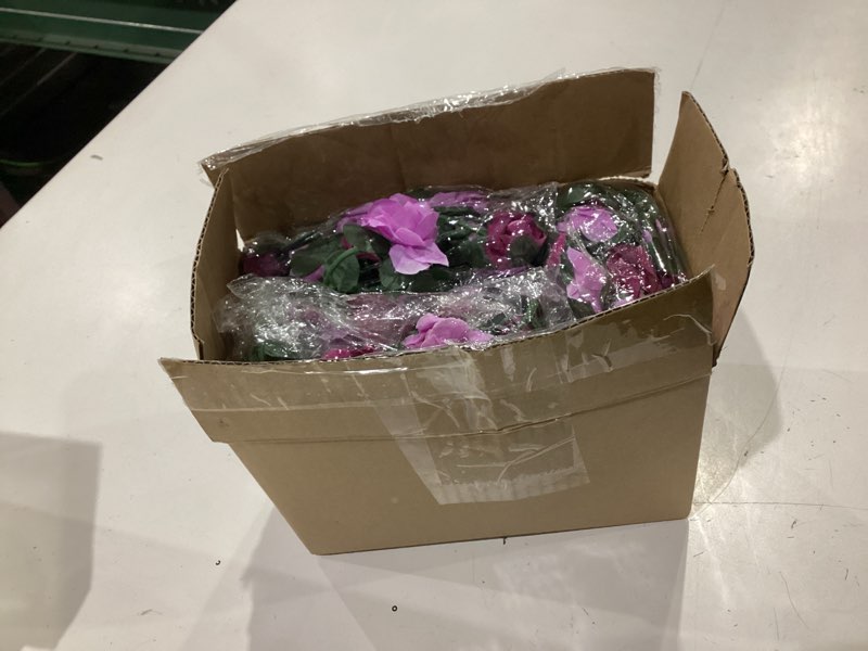 Condition photo showing New/Like New for box of purple little flowers on a vine