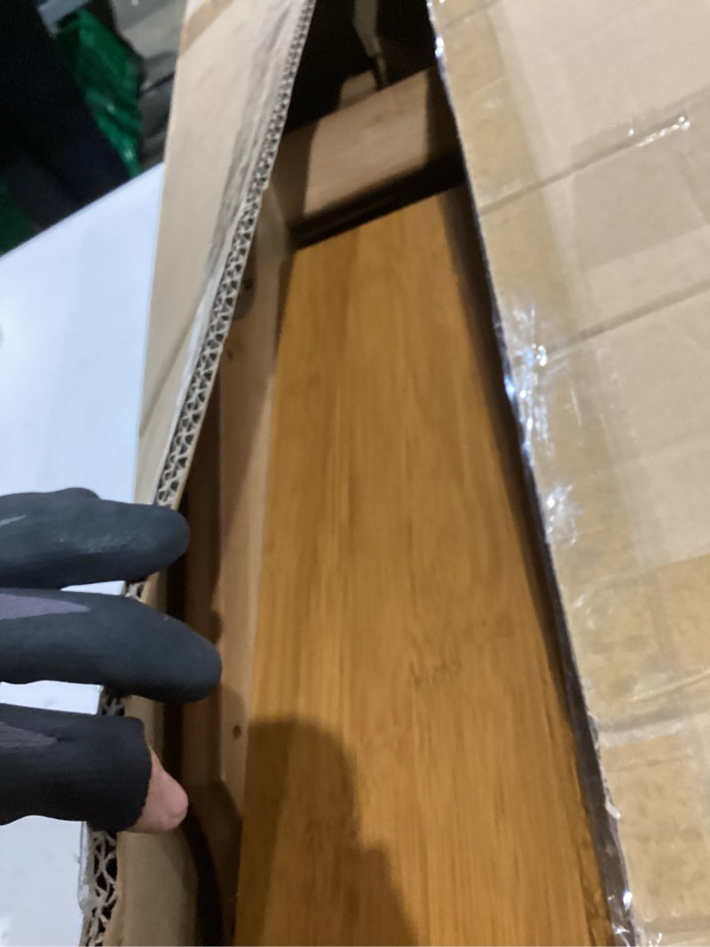 Condition photo showing As Is for 2 Tier Shoe Bench, Bamboo Shoe Rack Bench, Shoe Storage Bench Organizer for Entryway Hallway Living Room 31.5 in