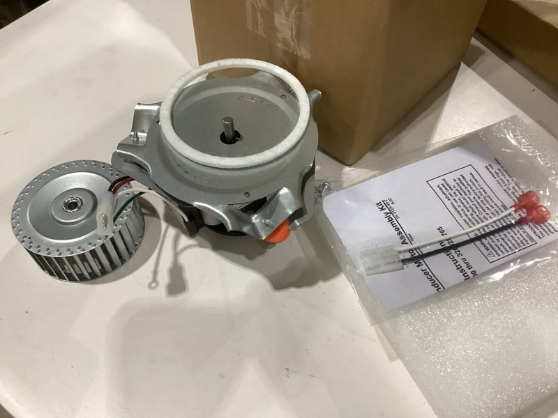 Condition photo showing Good Condition for hc21ze117 j238-150-1571 furnace draft inducer blower motor assembly fit for bryant/carrier/jakel inc j238-150-1571 draft inducer motor, inducer motor kit with blower wheel and mounting bracket j238-150-1571 furnace draft inducer motor