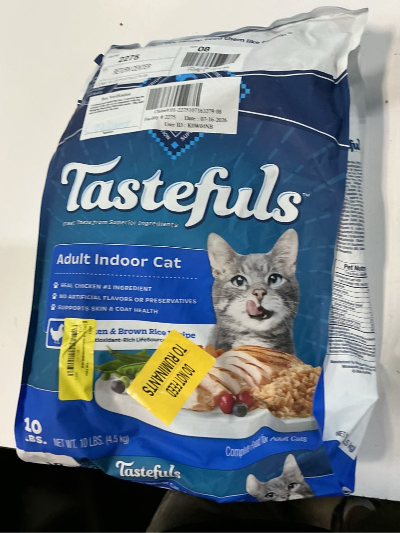 Condition photo showing Good Condition for (date unknown) blue buffalo tastefuls chicken and brown rice adult indoor dry cat food, 10-lb bag